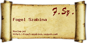 Fogel Szabina névjegykártya