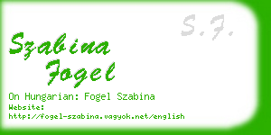 szabina fogel business card